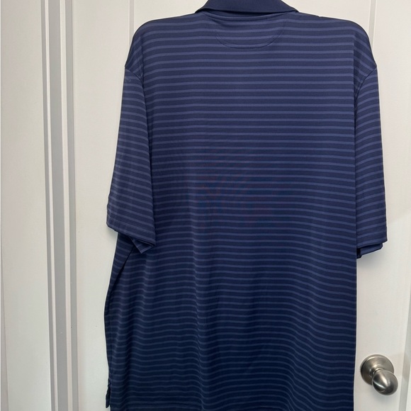 Under Armour Men's Golf Polo Torrey Pines 2XL Loose Blue Stiped Heat Gear Preppy - Picture 6 of 8